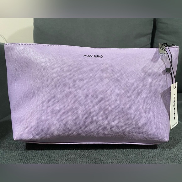 NWT Marc Tetro White Westie Dog Print & Purple Hydrangea Flowers Bag - Picture 2 of 13